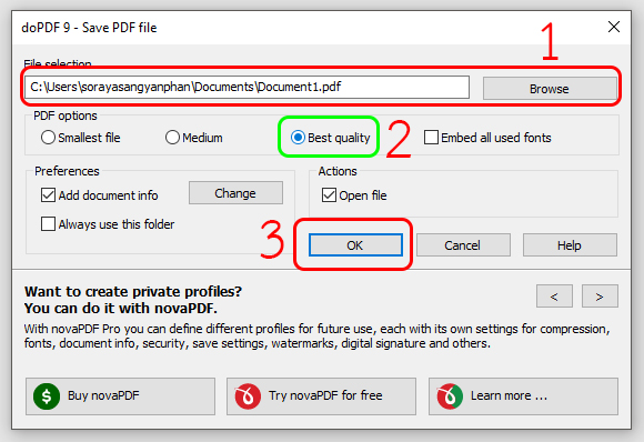 การใช้ doPDF แก้ปัญหา Export PDF ใน Word แล้วเด้ง