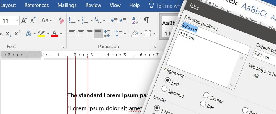 เลิกเคาะ Spacebar วิธีการตั้งแท็บ (Tabs) สำหรับย่อหน้าใน MS Word