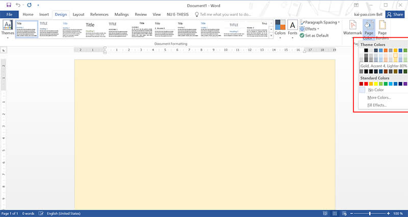 มาเปลี่ยน Theme และสีพื้นกระดาษใน MS Word เพื่อถนอมสายตากัน